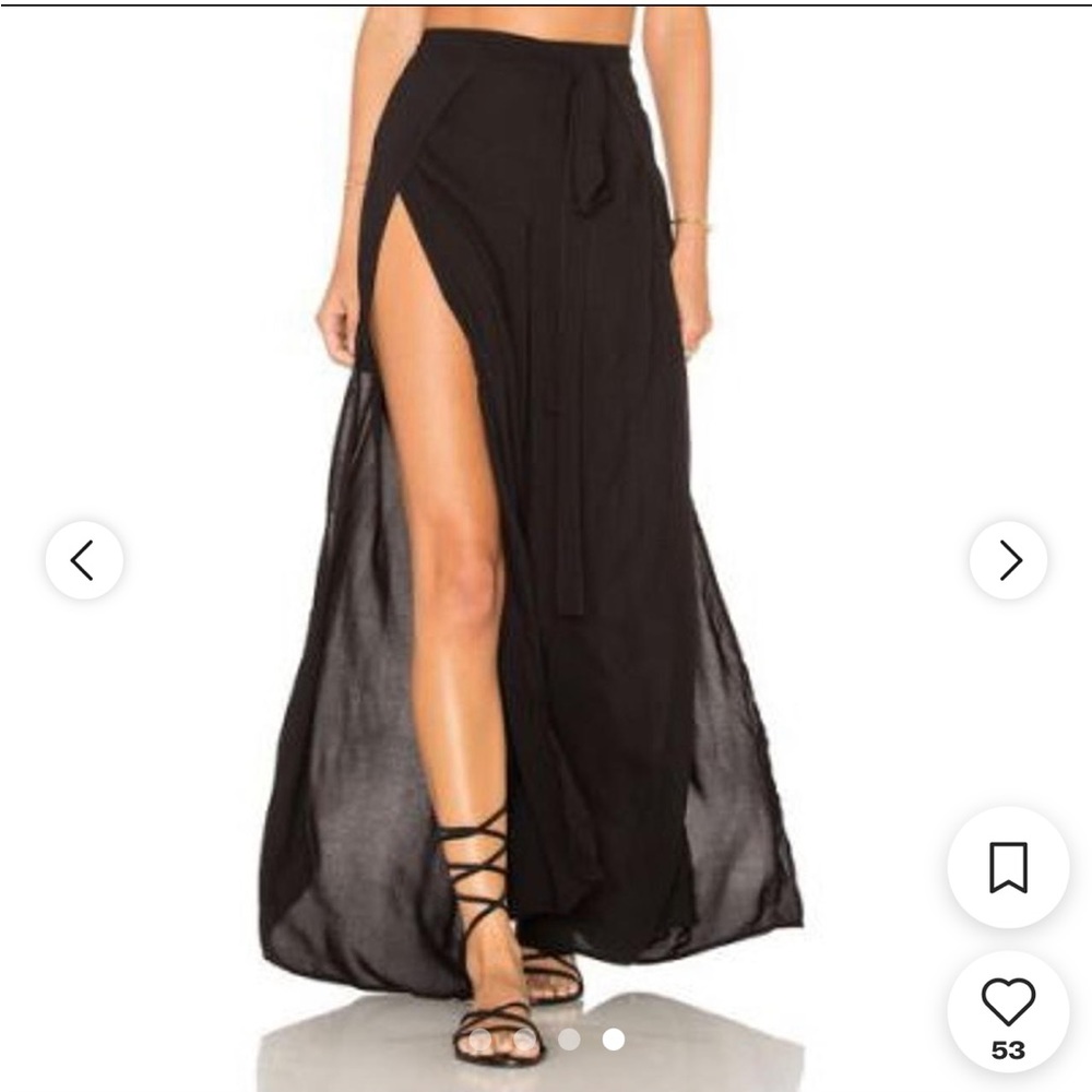 Indah eclipse black wrap beach pants sexy high slit